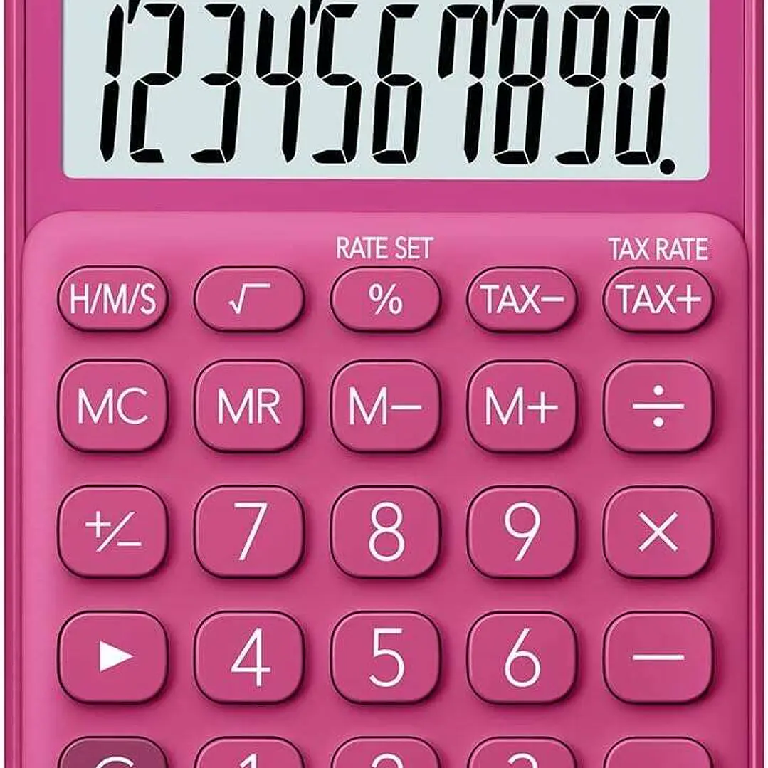 Casio SL-310UC Calculadora de Bolsillo - Calculo de Impuestos - Pantalla LCD de 10 Digitos - Solar y Pilas - Color Rojo 1