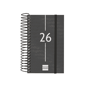 Finocam Year Agenda de Espiral - Tapa Ligera - Formato E3 - 95x24x127mm - 1 Dia por Pagina - Color Negro