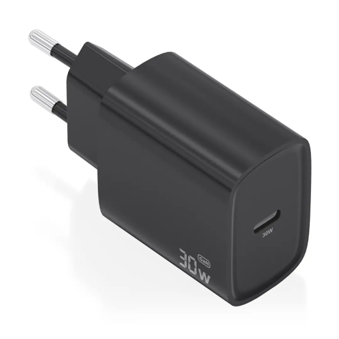 Aisens Cargador GaN 30W - USB-C PD3.0 - Tecnologia AI para Detectar Protocolo y Velocidad de Carga - Color Negro 1