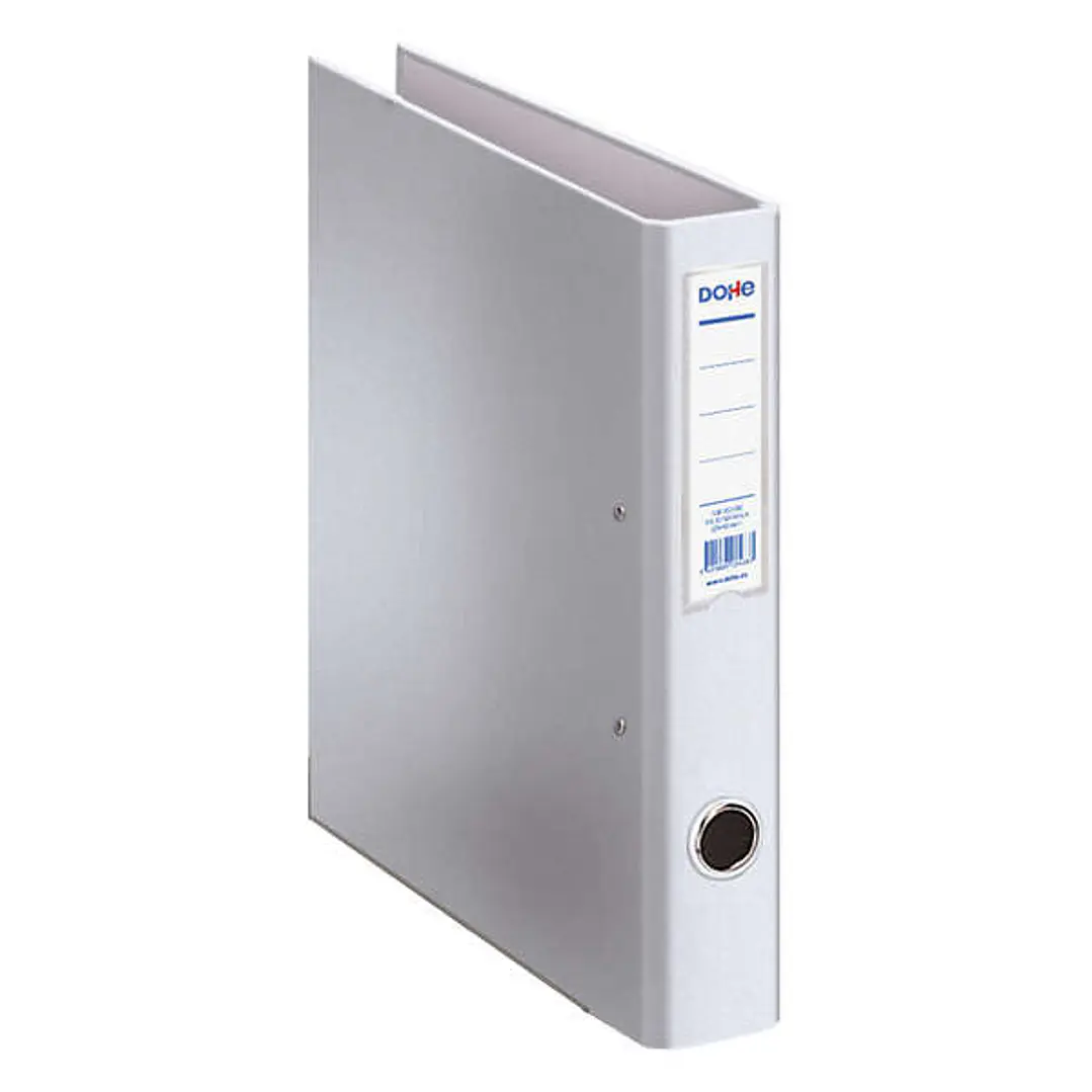 Dohe Carpeta de 2 Anillas Mixtas 40mm - Tamaño A4 - Medidas 285x320x60mm - Ollao y Tarjetero en Lomo - Carton Forrado con Polipropileno - Color Blanco 1