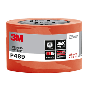 3M Cinta Adhesiva de PVC - 75mm x 33m - Alta Visibilidad - Color Naranja