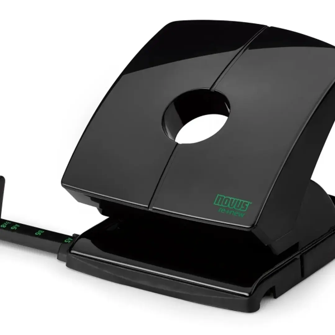 Novus B 230 re+new Perforadora de Papel - Perfora hasta 30 Hojas - Fabricada con Plastico Reciclado - Escala de Tope - Vaciado Facil - Punzones 5.5mm  1