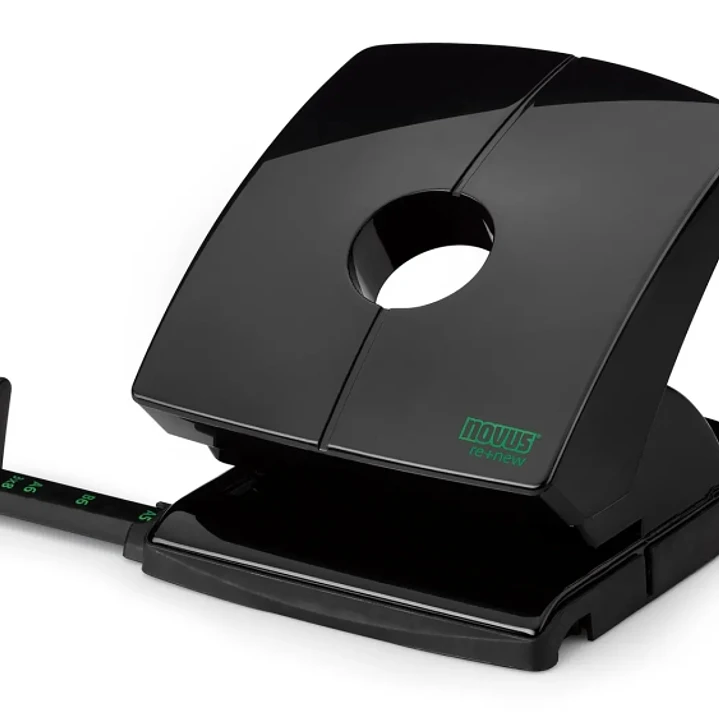 Novus B 230 re+new Perforadora de Papel - Perfora hasta 30 Hojas - Fabricada con Plastico Reciclado - Escala de Tope - Vaciado Facil - Punzones 5.5mm  1