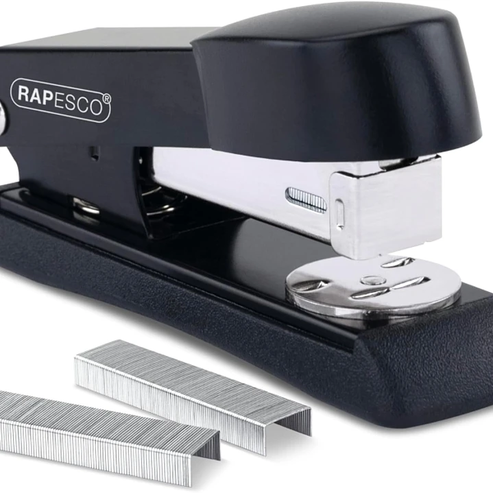Rapesco Minno 526 Grapadora Metalica de Sobremesa - Hasta 20 Hojas - Grapas 22/6, 24/6, 26/6 - Grapado Cerrado y Abierto - Color Negro 1