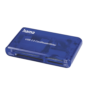 Hama Lector de Tarjetas - Conexion con USB-A - CompactFlash - Compatible con SD - Tarjeta xd - 57x97x17mm - Color Azul