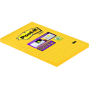 Post-It Super Sticky Bloc de 75 Notas Adhesivas Reposicionables - Forma Rectangular - 101x152mm - Color Ultra Amarillo