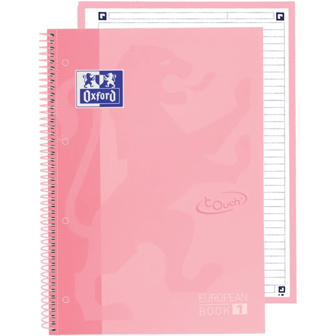 Oxford School Touch Europeanbook 1 Cuaderno A4+ 80 Hojas Microperforadas 1 Linea - Tapa Extradura - Color Rosa 1