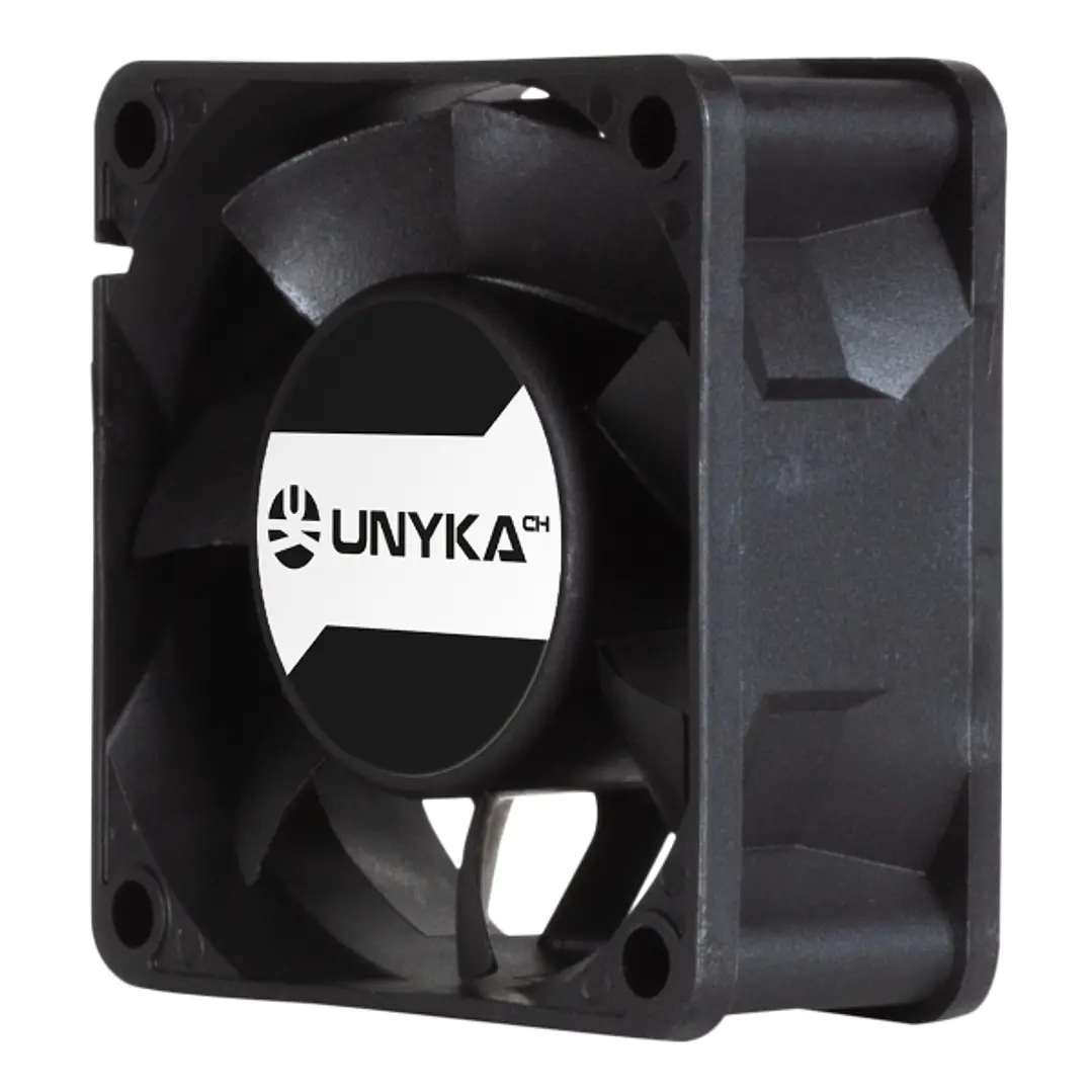 Unykach Server Ventilador 60mm de Doble Bola - Velocidad Max. 3000rpm - Conector de 4 Pines con Control de Temperatura - Color Negro 1