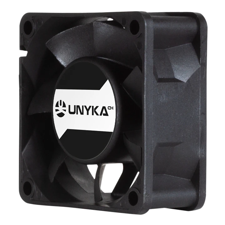 Unykach Server Ventilador 60mm de Doble Bola - Velocidad Max. 3000rpm - Conector de 4 Pines con Control de Temperatura - Color Negro 1