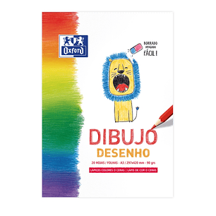 Oxford Dibujo Infantil/Ocio Bloc Encolado A3 - Tapa Blanda/Contratapa Rigida - 20 Hojas 90gr - Ideal para Dibujar y Colorear