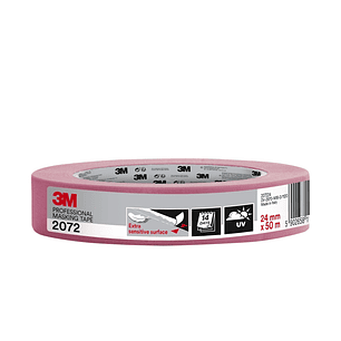 3M Cinta de Enmascarar para Superficies Delicadas - 24mm x 50m - Color Rosa