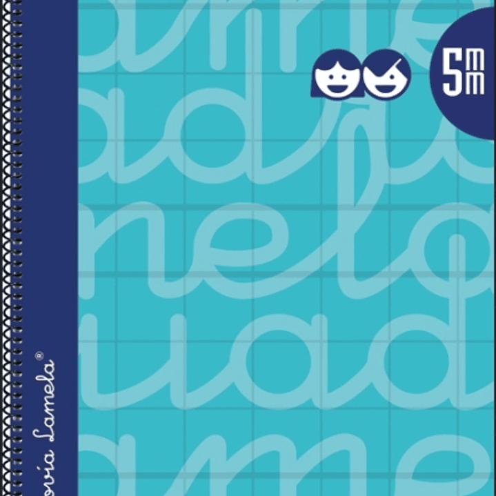 Lamela Cuaderno Espiral con 80 Hojas de 90g/m2 con Margen - Formato Folio - Pauta Cuadrovia de 5mm - Cubierta Extra Dura - Papel Offset Blanco Extra - 1