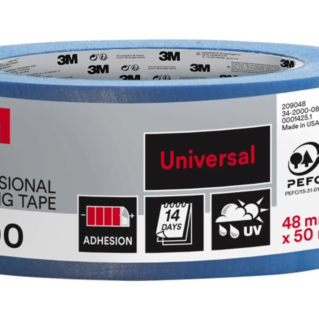 3M Cinta de Enmascarar Profesional - 48mm x 50m - 100% PEFC - Multisuperficie - Color Azul 1