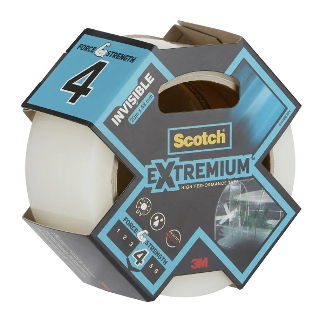 Scotch Extremium Invisible Cinta Adhesiva - 48mm x 20m - Altas Prestaciones - Color Transparente 1
