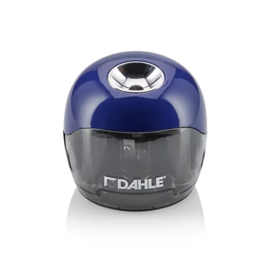 Dahle 250 Afilalapices Electrico - Para Lapices de Ø 8mm - Gran Deposito Transparente - Alimentacion con Pilas AA - ColorAzul 1