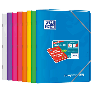 Oxford Easybook Max A4 Libreta Grapada - Tapa de Plastico Resistente - 1 Linea con 2 Margenes - 48 Hojas de Papel de Alta Calidad