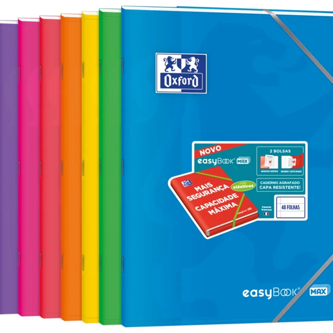 Oxford Easybook Max A4 Libreta Grapada - Tapa de Plastico Resistente - 1 Linea con 2 Margenes - 48 Hojas de Papel de Alta Calidad 1