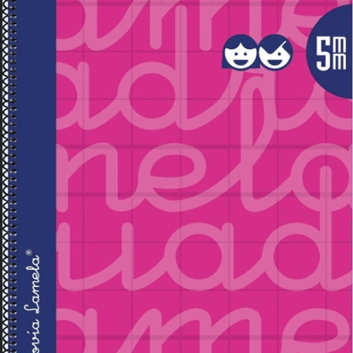 Lamela Cuaderno Espiral con 80 Hojas de 90g/m2 con Margen - Formato Folio - Pauta Cuadrovia de 5mm - Cubierta Extra Dura - Papel Offset Blanco Extra - 1