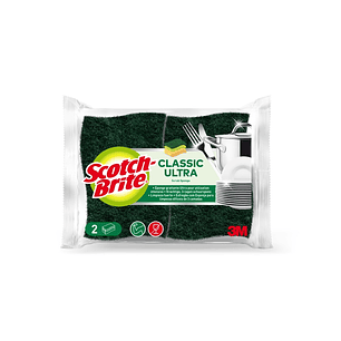 Scotch-Brite Classic Pack de 2 Estropajos de Cocina Ultra - Color Verde Oscuro