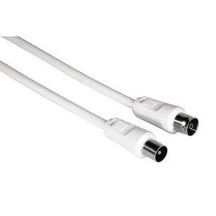 Hama Cable Coaxial de Antena - Longitud 3m - Coaxial Macho - Conector F Macho - Color Blanco
