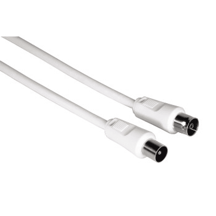 Hama Cable Coaxial de Antena - Longitud 3m - Coaxial Macho - Conector F Macho - Color Blanco 1