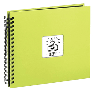 Hama Album de Fotos con Espiral - 50 Paginas Negras - Tapa de Papel - 28x24cm - Color Verde Lima