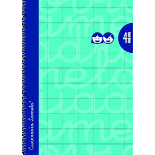 Lamela Cuaderno Espiral con 80 Hojas de 90g/m2 con Margen - Formato Folio - Pauta Cuadrovia de 4mm - Cubierta Extra Dura - Papel Offset Blanco Extra -