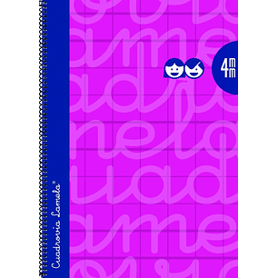 Lamela Cuaderno Espiral con 80 Hojas de 90g/m2 con Margen - Formato Folio - Pauta Cuadrovia de 4mm - Cubierta Extra Dura - Papel Offset Blanco Extra -