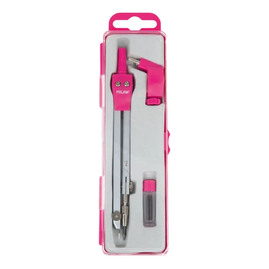Milan Acid Compas Universal - Incluye Adaptador y Minas de Recambio - Color Rosa 1