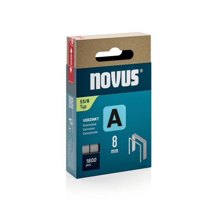 Novus A Tipo 53 Caja de 1800 Grapas 53/8 Galvanizadas - Patilla de 8mm 1