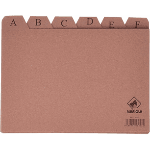Mariola Indice A-Z Nº5 para Fichero - Medidas 215x160mm - Color Marron