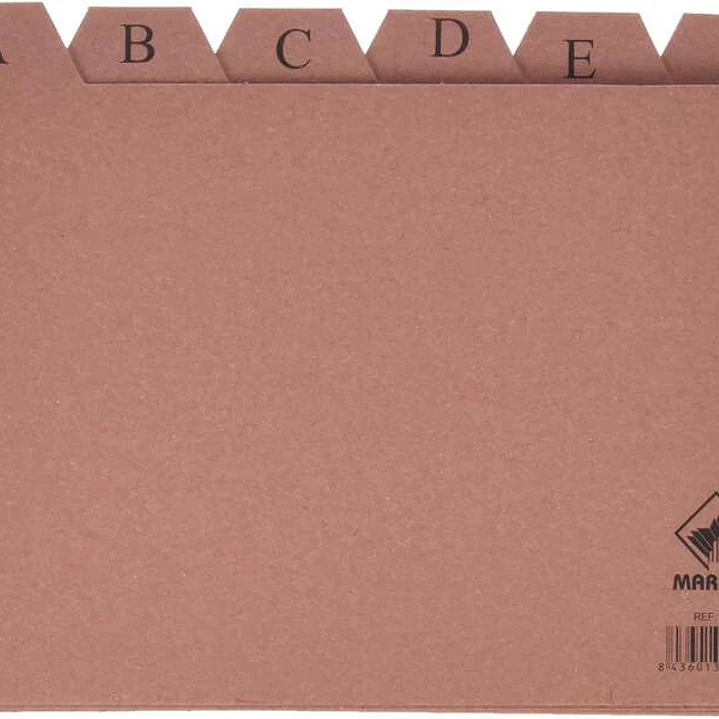 Mariola Indice A-Z Nº5 para Fichero - Medidas 215x160mm - Color Marron 1