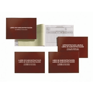 Miquel Rius Libro de Subcontratacion Catalan-Valenciano/Castellano - Tamaño A4 Apaisado - 20 Hojas 56gr Autocopia Foliado - Cubiertas en Cartulina