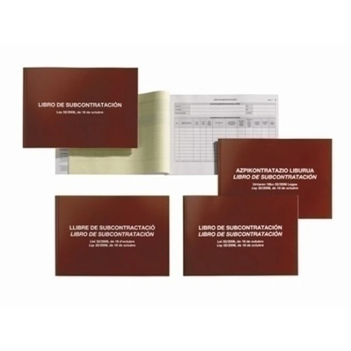 Miquel Rius Libro de Subcontratacion Catalan-Valenciano/Castellano - Tamaño A4 Apaisado - 20 Hojas 56gr Autocopia Foliado - Cubiertas en Cartulina 1