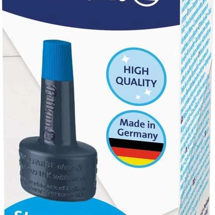 Pelikan Bote de Tinta para Tampones 28ml - Sin Aceite - Secado Rapido - Resistente al Agua - Color Azul Intenso 1