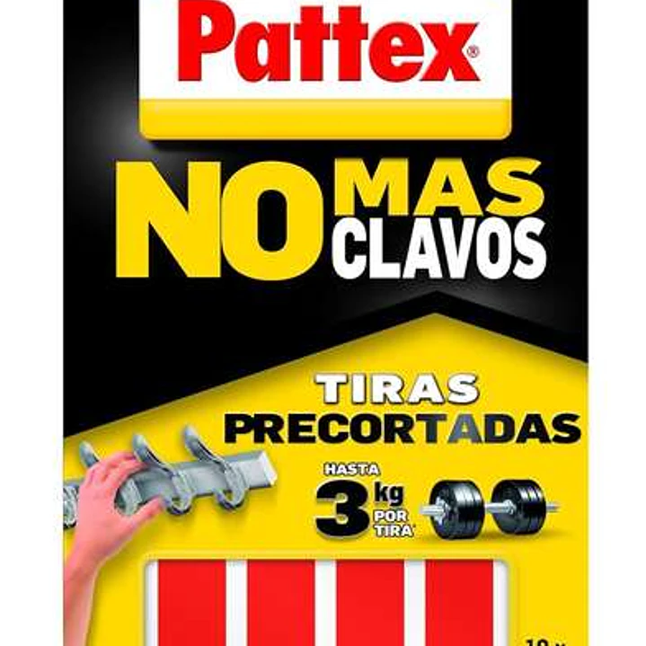 Pattex Nmc Cinta Doble Cara Bl 10 Tiras - Adhesion Duradera - Fijacion congran Fuerza - Practica y Limpia 1