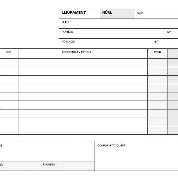 Apli Talonario Entrega 1/4 Apaisado Triplicado - 210x148mm - Numeracion Secuencial - Papel Autocopiativo - Tres Copias - Blanco 1