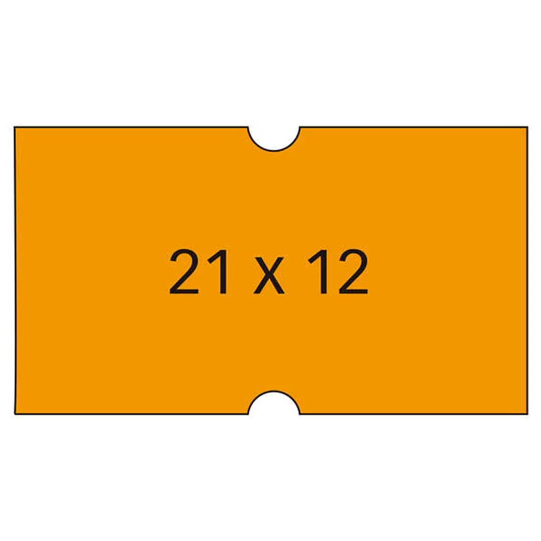 Apli Etiquetas Naranjas para Maquinas de Precios de 1 Linea - Tamaño 21x12mm - Pack de 6 Rollos - Adhesivo Permanente - Compatibles con Modelos 101418 1