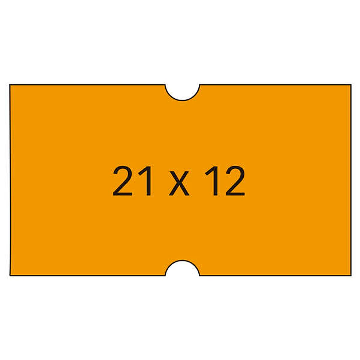 Apli Etiquetas Naranjas para Maquinas de Precios de 1 Linea - Tamaño 21x12mm - Pack de 6 Rollos - Adhesivo Permanente - Compatibles con Modelos 101418 1