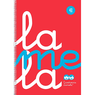 Lamela Cuaderno Espiral con 80 Hojas de 90g/m2 con Margen - Formato Cuarto - Pauta Cuadrovia de 4mm - Cubierta Extra Dura - Papel Offset Blanco Extra 