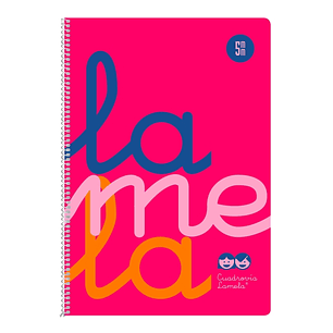 Lamela Cuaderno Espiral con 80 Hojas de 90g/m2 con Margen - Formato Cuarto - Pauta Cuadrovia de 5mm - Cubierta Extra Dura - Papel Offset Blanco Extra 