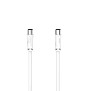 Hama Essential Cable Coaxial de Antena Macho/Hembra - Longitud 3m- Doble Blindaje - Apantallamiento 90dB - Impedancia 75Ohm - Color Blanco