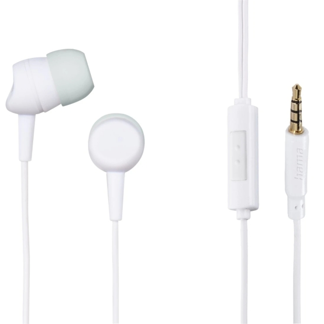 Hama Kooky Auriculares con Microfono - Cable 1.2m - Jack 3.5mm - Color Blanco 1
