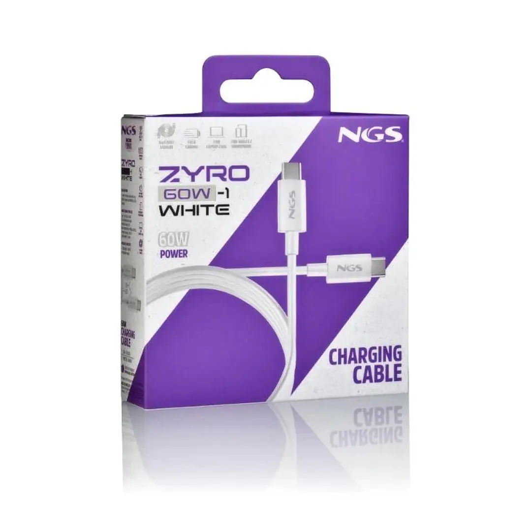 NGS CABLE CARGA RAPIDA USB-C A USB-C 1M BLANCO 4