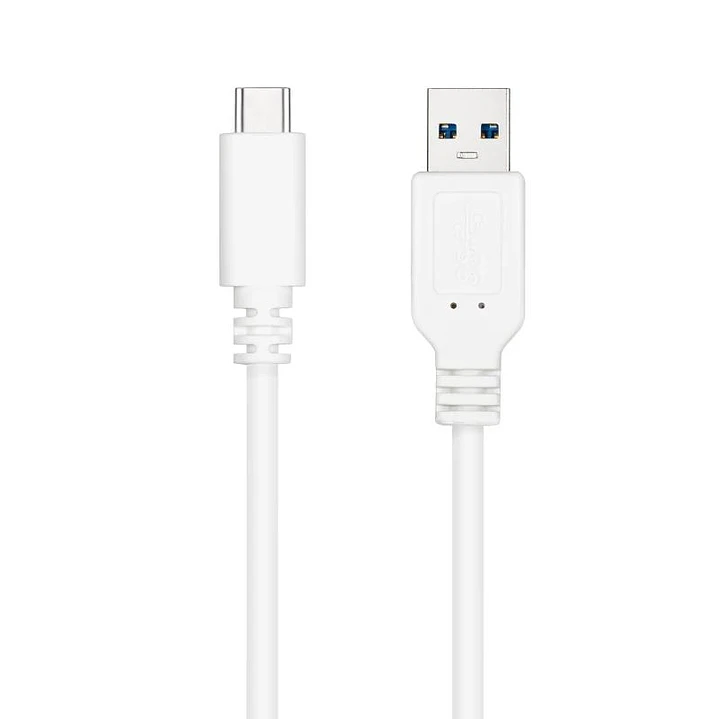 Nanocable Cable USB 3.1 Gen2 USB-C/A 0,5 M Blanco 1