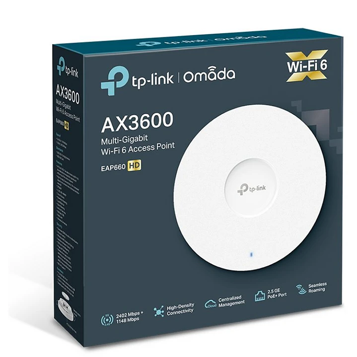 TP-Link EAP660HD AP WiFi6 AX3600 Techo Dual 1x2.5G 2