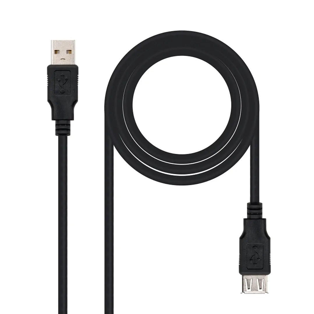 Nanocable Cable USB 2.0 Tipo-A M/H P Negro 1m 1