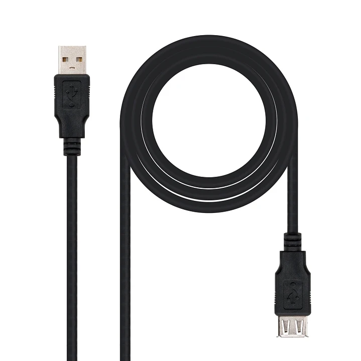 Nanocable Cable USB 2.0 Tipo-A M/H P Negro 1m 1