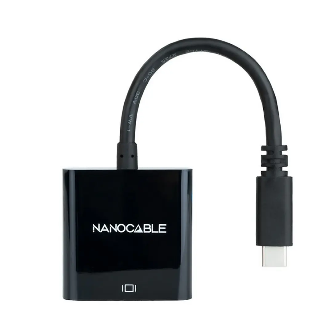Nanocable Conversor USB-C/M a HDMI/H Negro 15cm 1