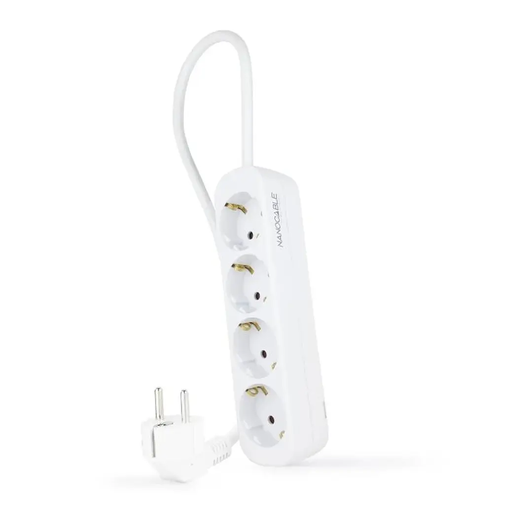 Nanocable Regleta de Enchufes 4 Tomas 1.4 m Blanco 1